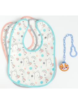 Набор: нагрудник детский Крошка Я, 20х29 см, 3 шт + подарок, Крошка Я