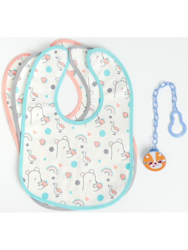 Набор: нагрудник детский Крошка Я, 20х29 см, 3 шт + подарок, Крошка Я