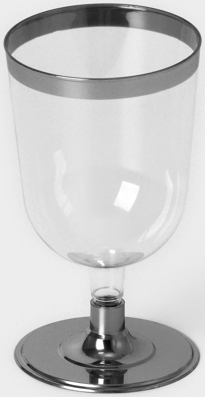 Бокал для вина «Кристалл», 200 мл, с металлизированными каемками, цвет прозрачный, 6 шт/уп