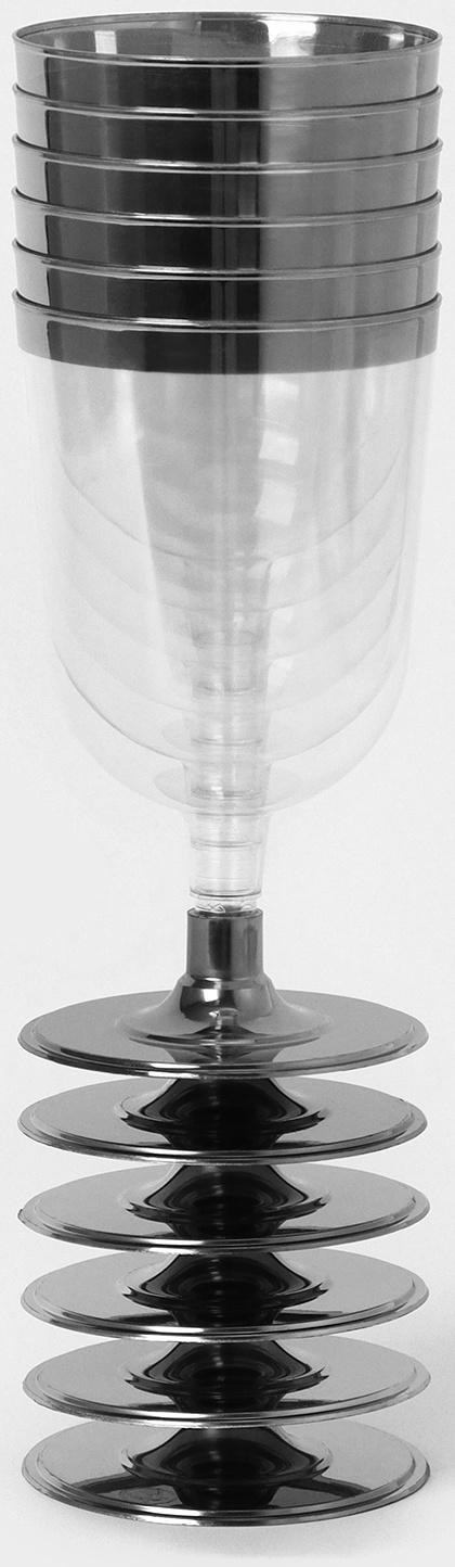 Бокал для вина «Кристалл», 200 мл, с металлизированными каемками, цвет прозрачный, 6 шт/уп