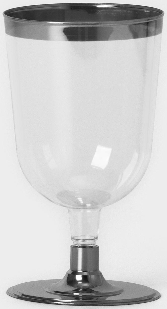 Бокал для вина «Кристалл», 200 мл, с металлизированными каемками, цвет прозрачный, 6 шт/уп