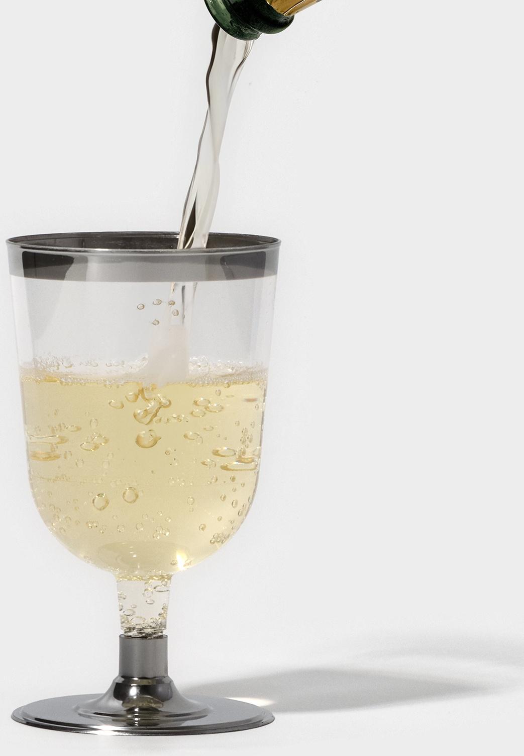 Бокал для вина «Кристалл», 200 мл, с металлизированными каемками, цвет прозрачный, 6 шт/уп
