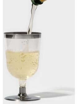 Бокал для вина «Кристалл», 200 мл, с металлизированными каемками, цвет прозрачный, 6 шт/уп