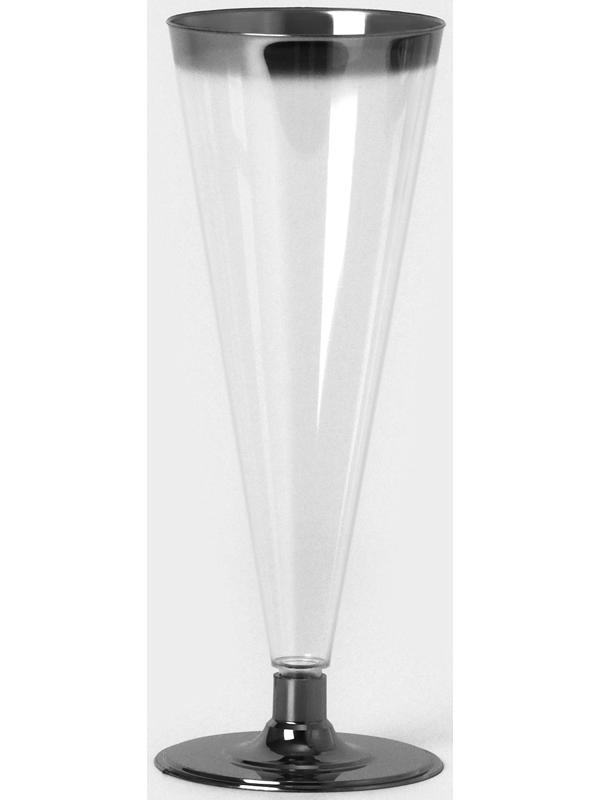 Бокал для шампанского «Флютэ», 150 мл, с металлизированными каемками, цвет прозрачный, 6 шт/уп