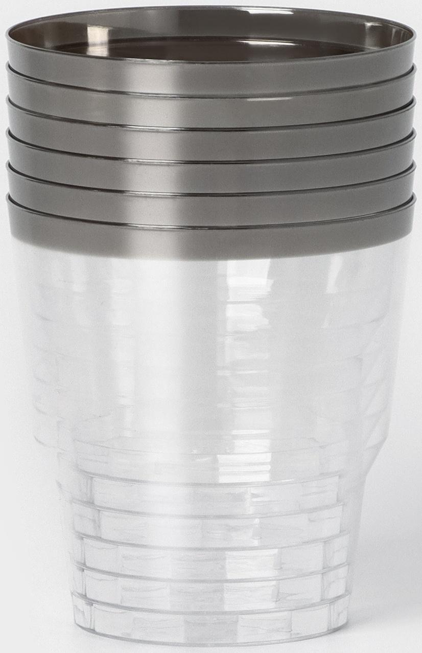 Стакан «Кристалл», 200 мл, с металлизированными каемками, цвет прозрачный, 6 шт/уп