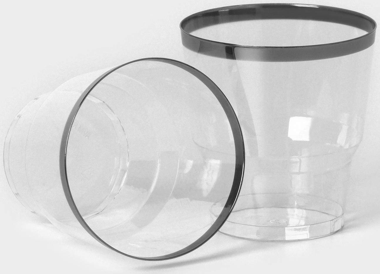 Стакан «Кристалл», 200 мл, с металлизированными каемками, цвет прозрачный, 6 шт/уп