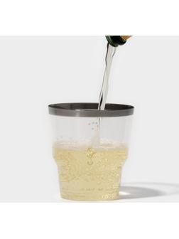 Стакан «Кристалл», 200 мл, с металлизированными каемками, цвет прозрачный, 6 шт/уп