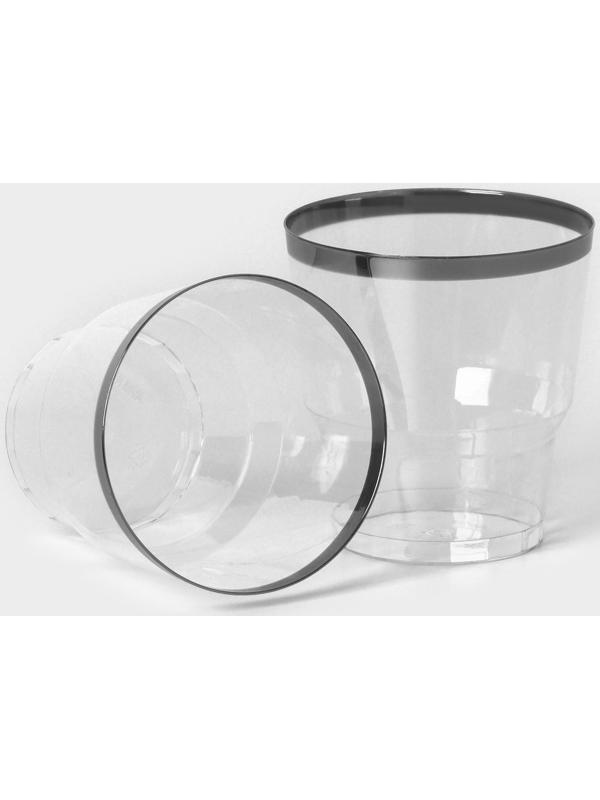 Стакан «Кристалл», 200 мл, с металлизированными каемками, цвет прозрачный, 6 шт/уп