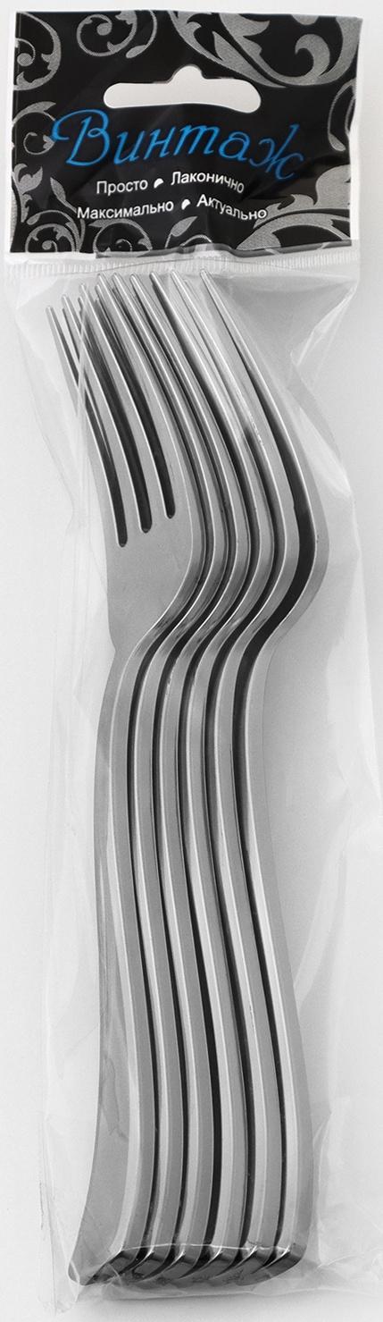 Вилка одноразовая, 19 см, цвет металлик, 6 шт/уп