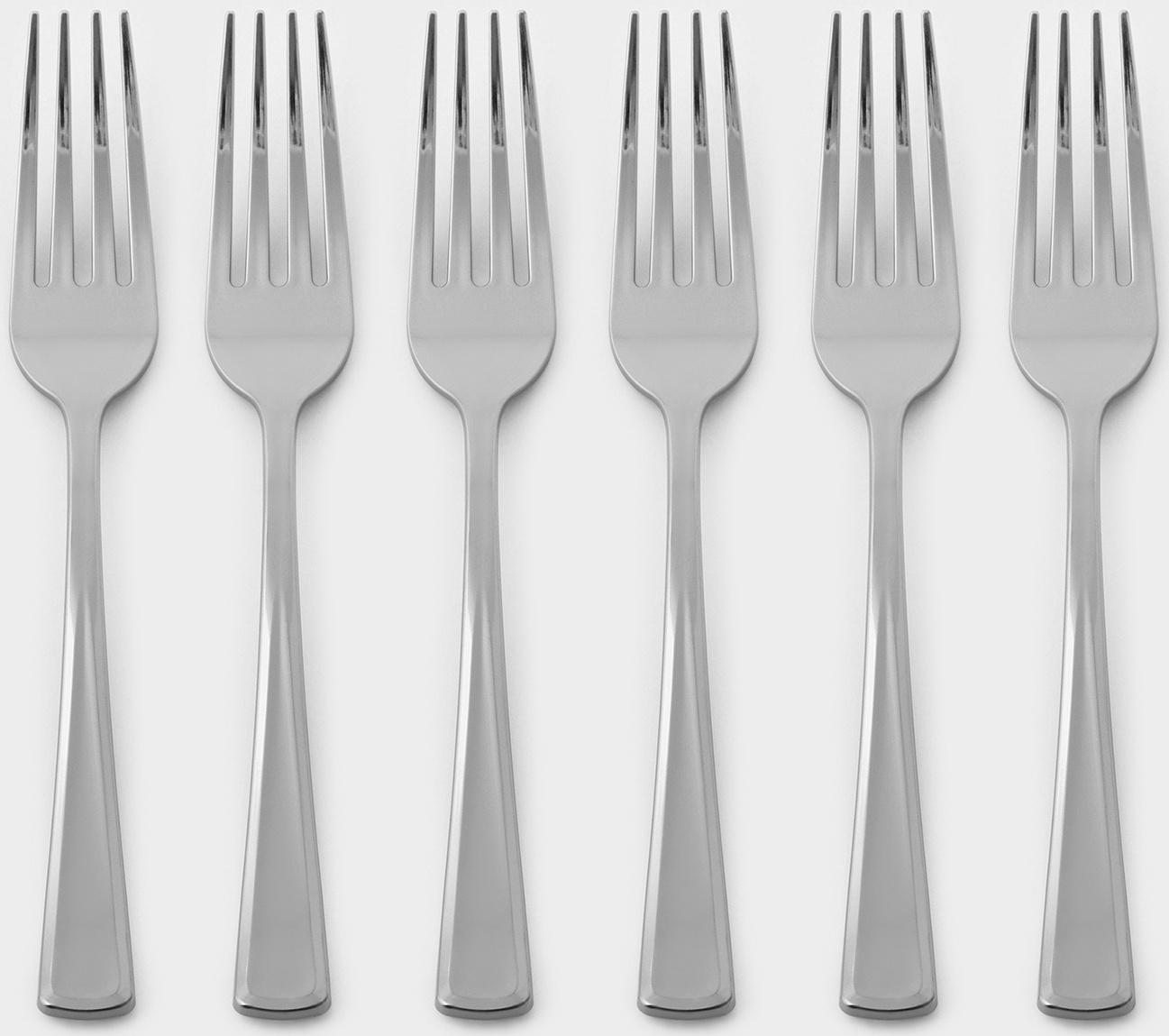 Вилка одноразовая, 19 см, цвет металлик, 6 шт/уп