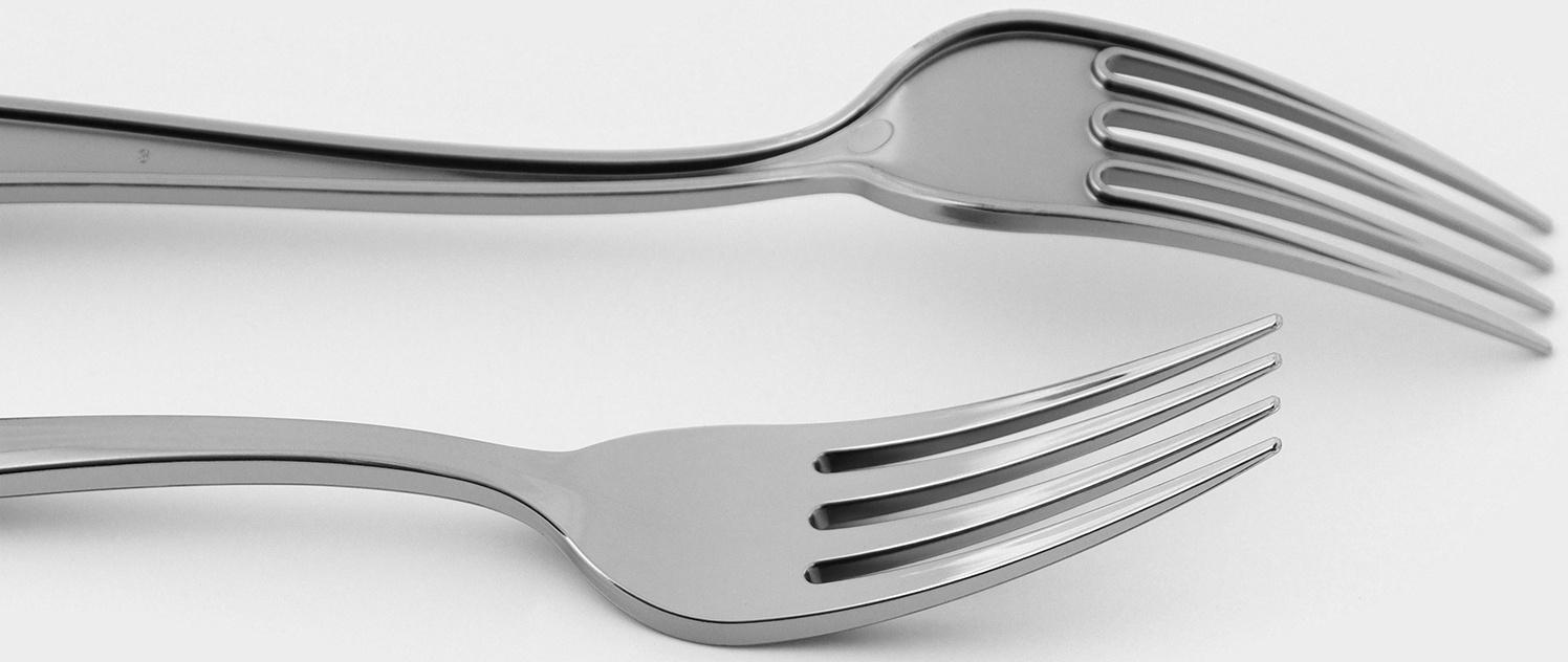 Вилка одноразовая, 19 см, цвет металлик, 6 шт/уп