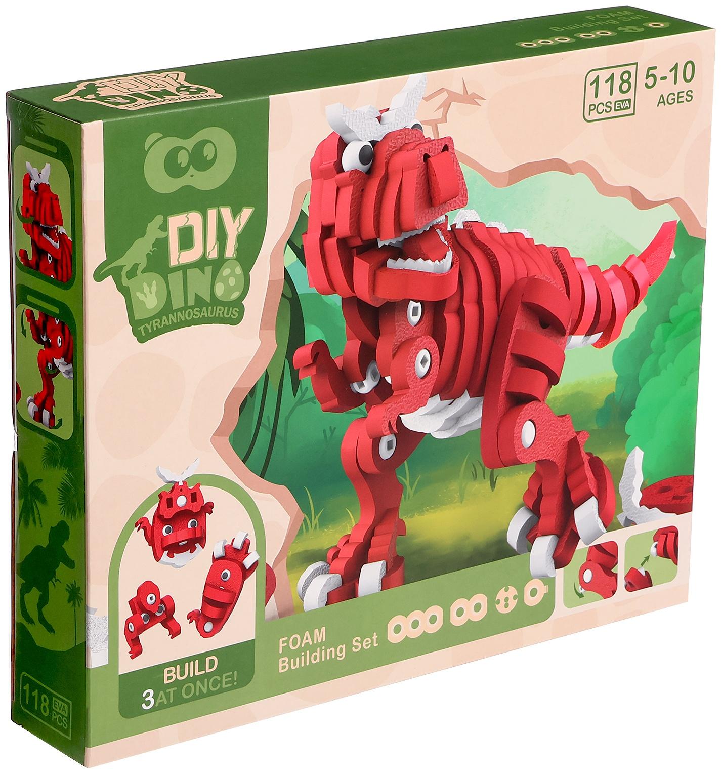 Конструктор «Тиранозавр», мягкий, материал EVA, 118 деталей