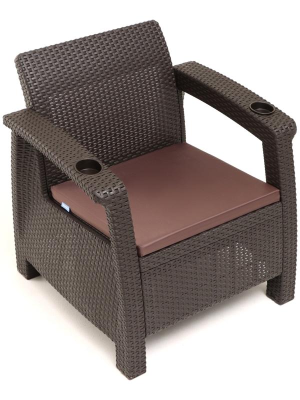 Подушка для дивана Альтернатива 53,5 х 49 х 5, коричневая