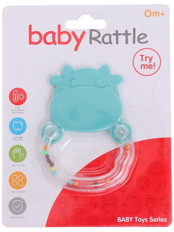 Погремушка детская «Бычок», с прорезывателем для зубов