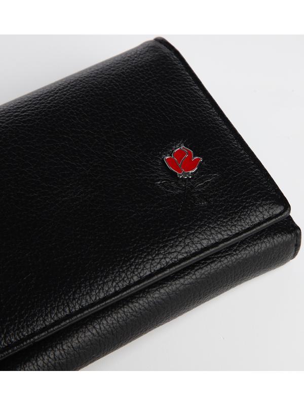 Кошелек жен 03-01-01, 18,5*4*9 см, 4 отд, отд/рамка, д/карт, д/монет, на магнитах, черный