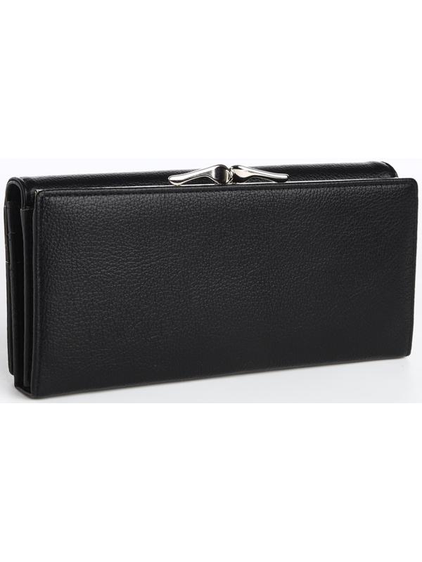 Кошелек жен 03-01-01, 18,5*4*9 см, 4 отд, отд/рамка, д/карт, д/монет, на магнитах, черный