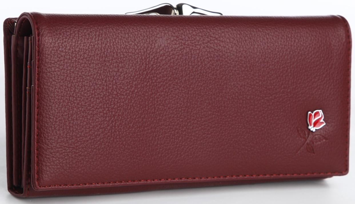 Кошелёк на магните, цвет бордовый