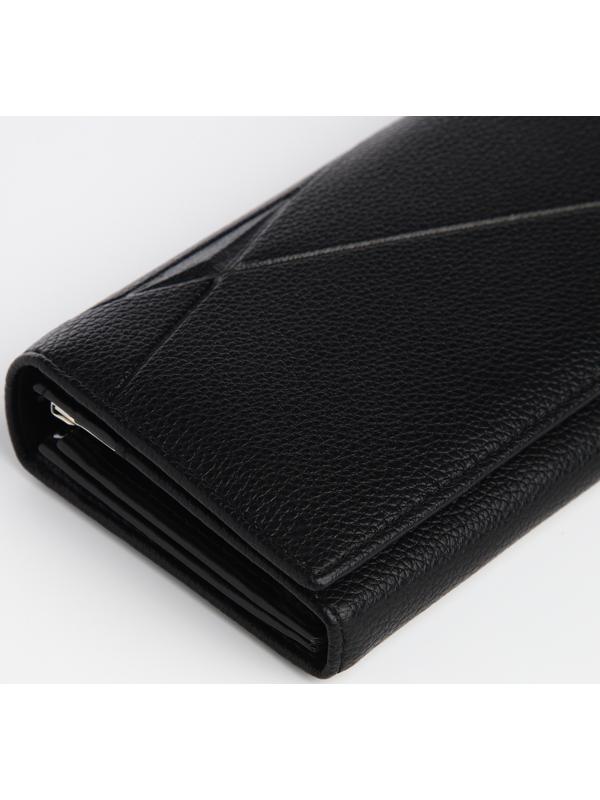 Кошелек жен 04-01-01, 18,5*4*9 см, 4 отд, отд/рамка, д/карт, д/монет, на магнитах, черный