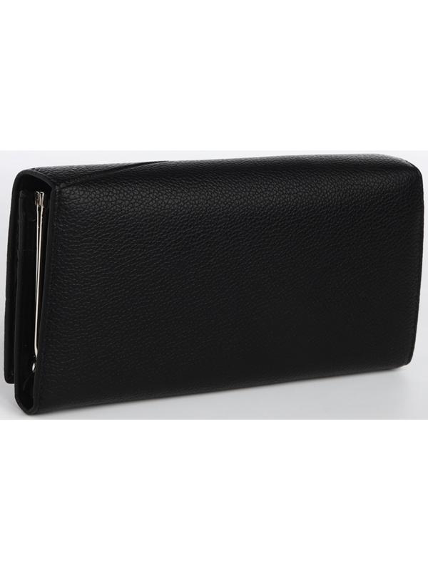 Кошелек жен 04-01-01, 18,5*4*9 см, 4 отд, отд/рамка, д/карт, д/монет, на магнитах, черный