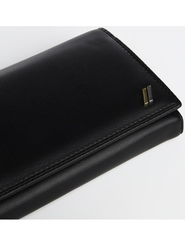 Кошелек жен 04-01-01, 18,5*4*9 см, 4 отд, отд/рамка, д/карт, д/монет, на магнитах, черный