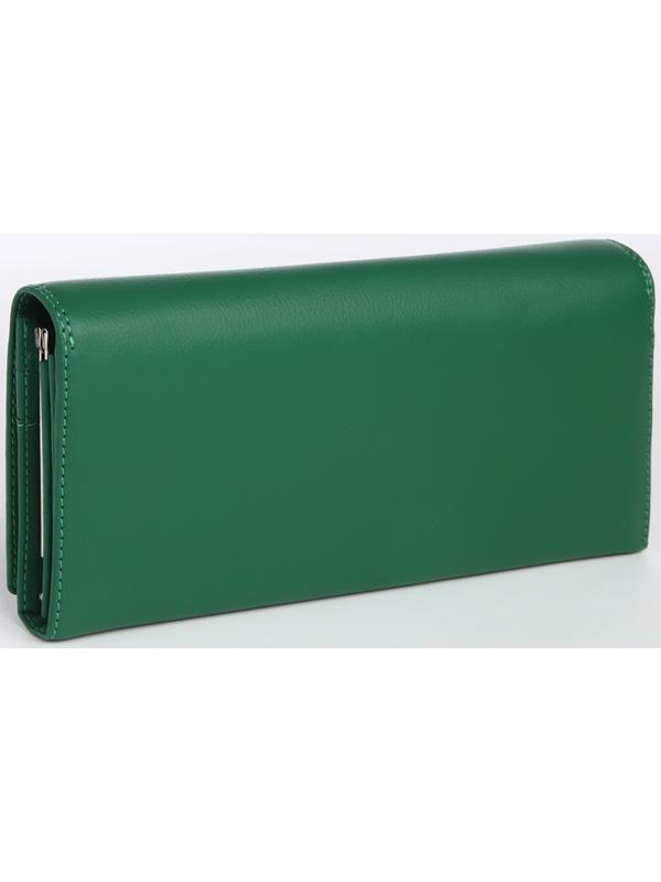 Кошелек жен 04-01-01, 18,5*4*9 см, 4 отд, отд/рамка, д/карт, д/монет, на магнитах, зеленый