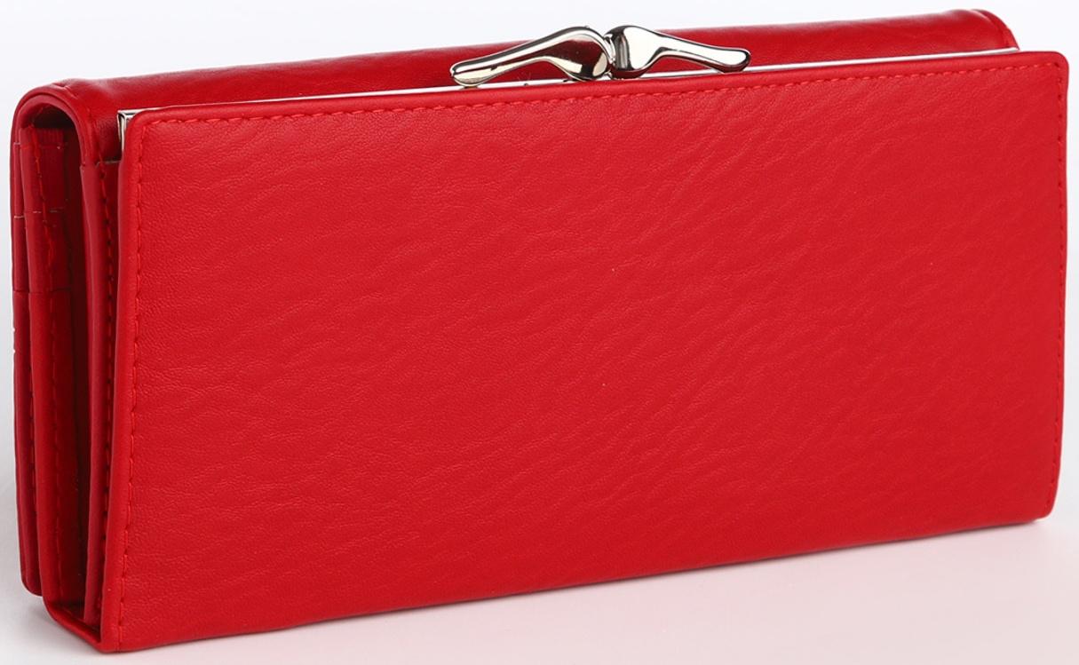 Кошелек жен 03-01-01, 18,5*4*9 см, 4 отд, отд/рамка, д/карт, д/монет, на магнитах, красный