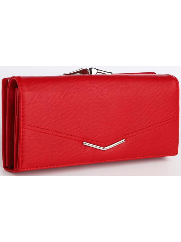 Кошелек жен 03-01-01, 18,5*4*9 см, 4 отд, отд/рамка, д/карт, д/монет, на магнитах, красный
