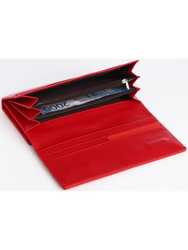 Кошелек жен 03-01-01, 18,5*4*9 см, 4 отд, отд/рамка, д/карт, д/монет, на магнитах, красный