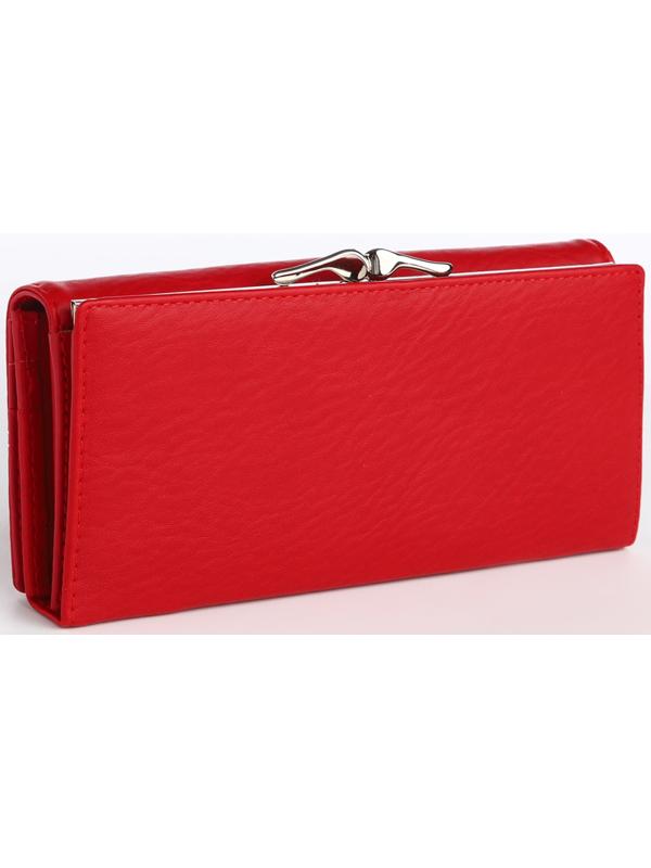 Кошелек жен 03-01-01, 18,5*4*9 см, 4 отд, отд/рамка, д/карт, д/монет, на магнитах, красный