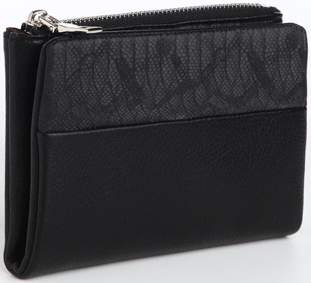 Кошелек жен 10-06-01, 13,5*2,5*9,5 см, 1 отд, 1 н/к, д/карт, д/монет, на магните, черный