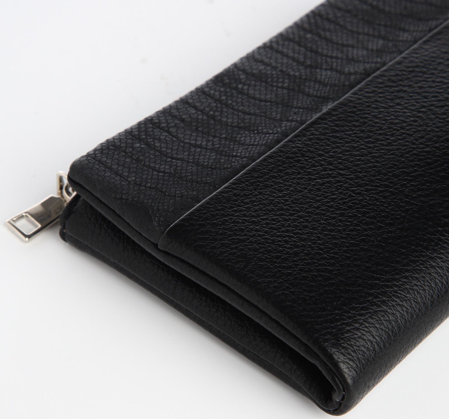 Кошелек жен 10-06-01, 13,5*2,5*9,5 см, 1 отд, 1 н/к, д/карт, д/монет, на магните, черный