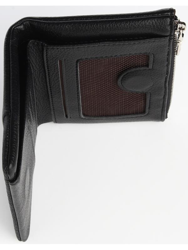 Кошелек жен 10-06-01, 13,5*2,5*9,5 см, 1 отд, 1 н/к, д/карт, д/монет, на магните, черный