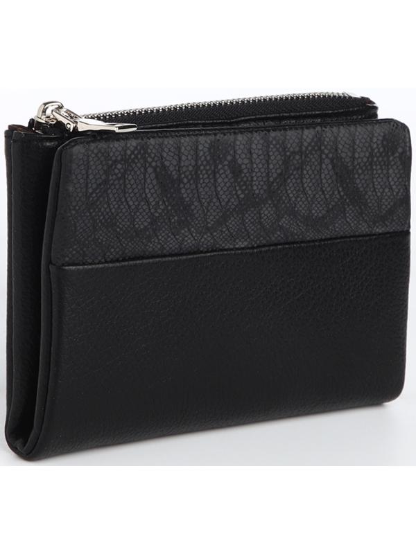 Кошелек жен 10-06-01, 13,5*2,5*9,5 см, 1 отд, 1 н/к, д/карт, д/монет, на магните, черный