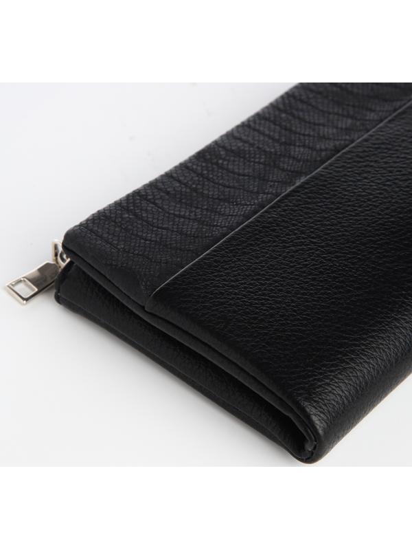 Кошелек жен 10-06-01, 13,5*2,5*9,5 см, 1 отд, 1 н/к, д/карт, д/монет, на магните, черный