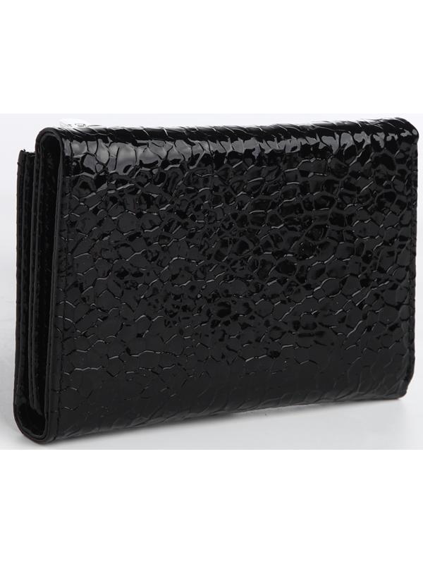 Кошелек жен 12-03-01, 12,5*2,5*9 см, 1 отд, 1 н/к, д/карт, д/монет, на магните, черный