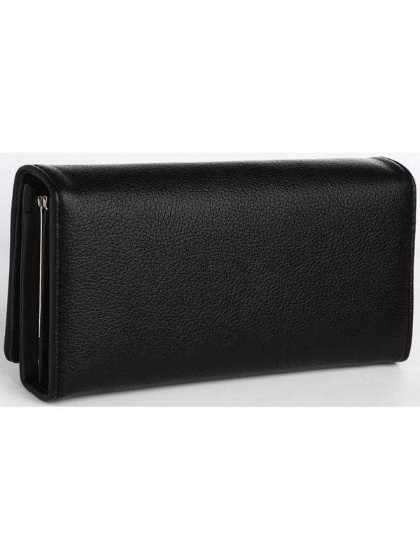 Кошелек жен 04-01-01, 18,5*3,5*8,5 см, 4 отд,  отд/рамка, д/карт, д/монет, на кнопке, черный 1038846