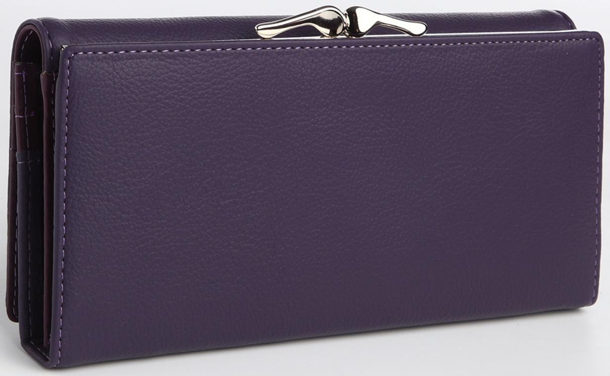 Кошелек жен 03-01-01, 18,5*4*9 см, 4 отд, отд/рамка, д/карт, д/монет, на магнитах, фиолет