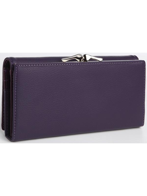 Кошелек жен 03-01-01, 18,5*4*9 см, 4 отд, отд/рамка, д/карт, д/монет, на магнитах, фиолет