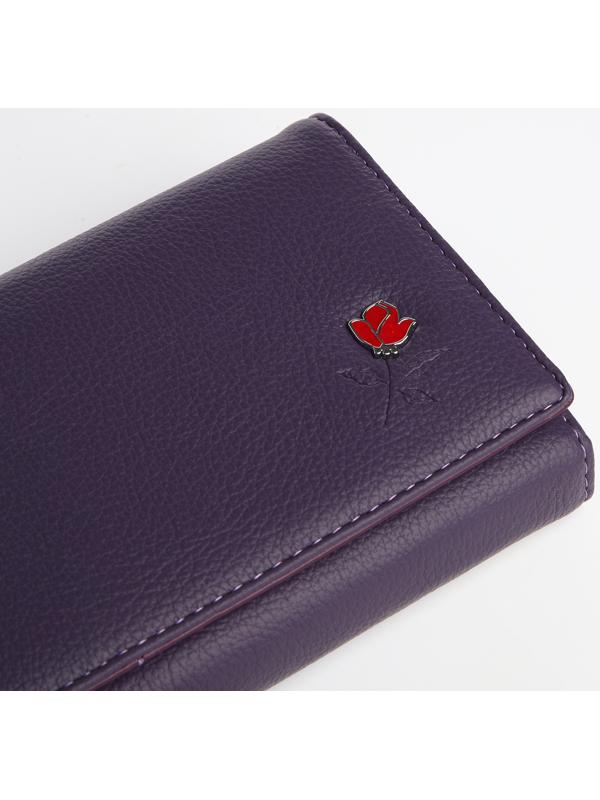 Кошелек жен 03-01-01, 18,5*4*9 см, 4 отд, отд/рамка, д/карт, д/монет, на магнитах, фиолет
