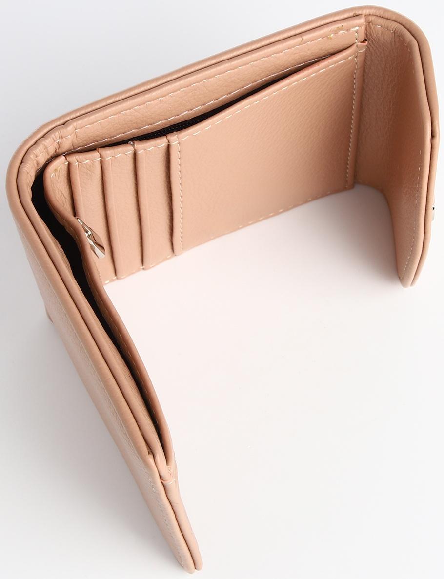 Кошелек жен 10-01-01,  11*2,5*9,5 см, 2 отд, д/карт, д/монет, на магните, бежевый