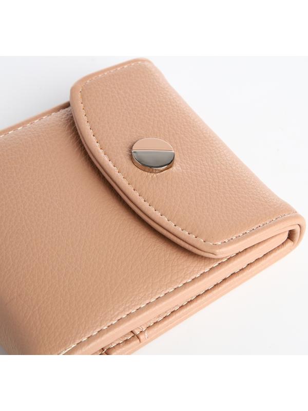 Кошелек жен 10-01-01,  11*2,5*9,5 см, 2 отд, д/карт, д/монет, на магните, бежевый