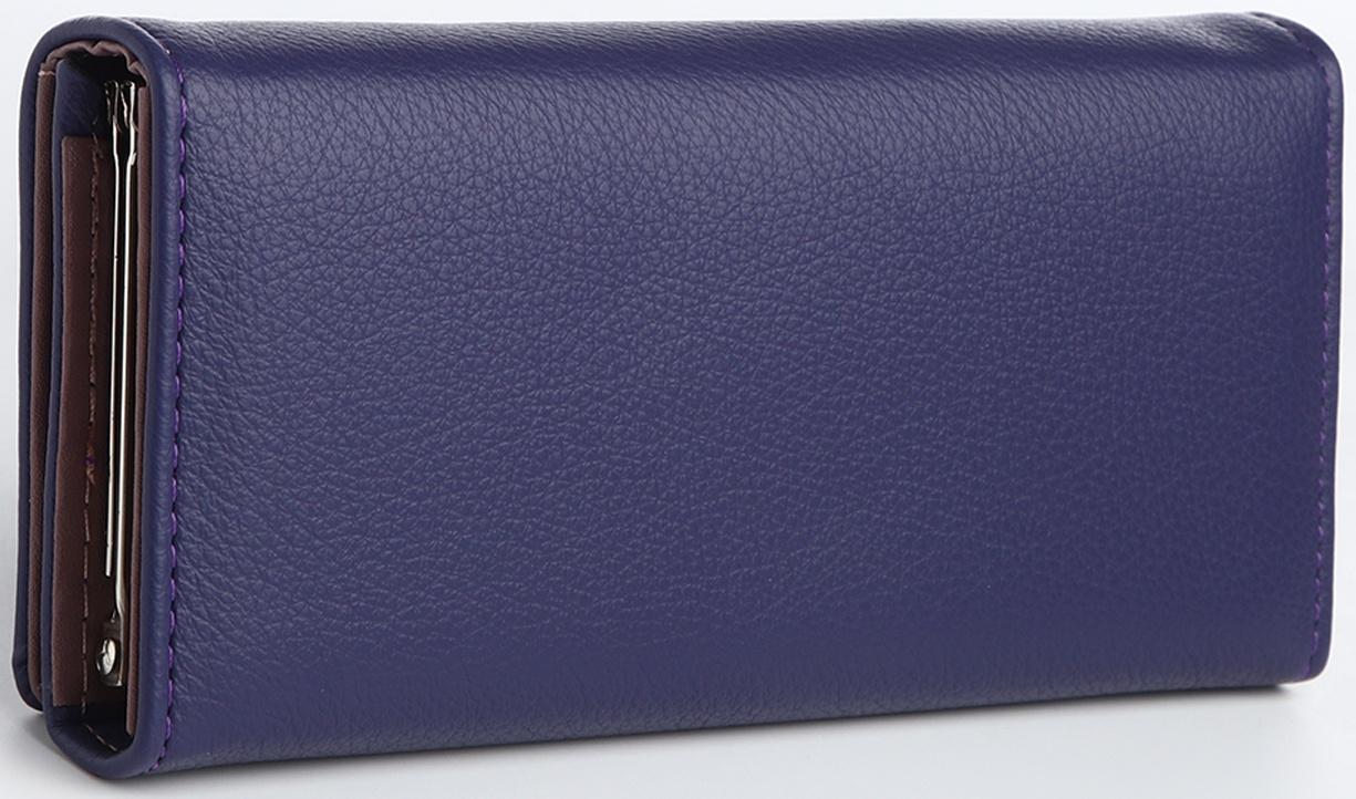 Кошелек жен 04-01-01, 18,5*3*9 см, 4 отд, отд/рамка, д/карт, д/монет, на магните, фиолет