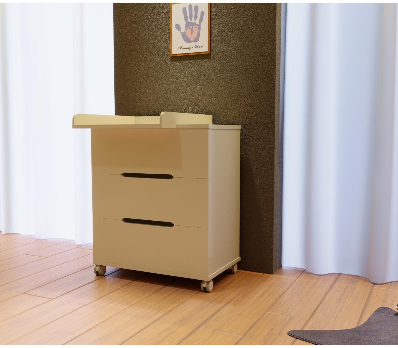 Комод пеленальный Anniken ЕCCO (МДФ) 800/3, белый стойки белые