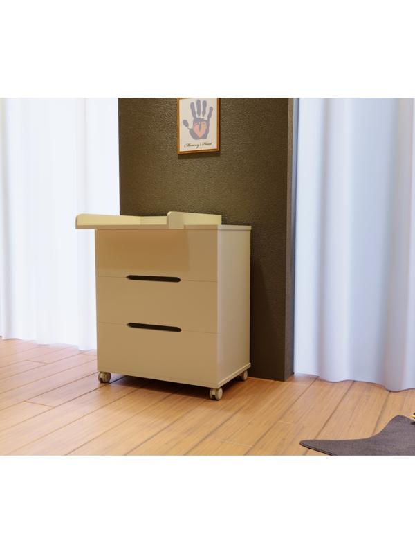 Комод пеленальный Anniken ЕCCO (МДФ) 800/3, белый стойки белые