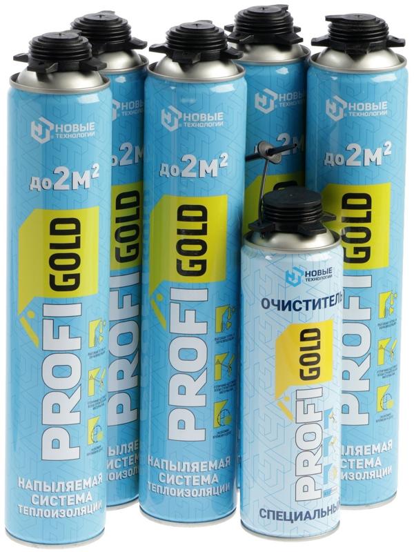Набор PROFIGOLD, 5 баллонов утеплителя, 1 баллон очистителя, 1 пистолет