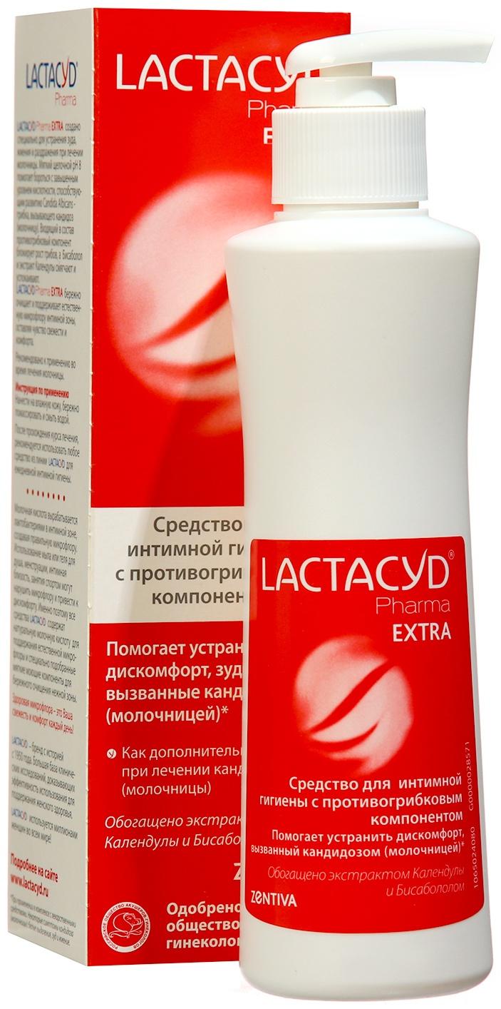 Средство для интимной гигиены Лактацид Фарма Экстра при лечении кандидоза 250 мл