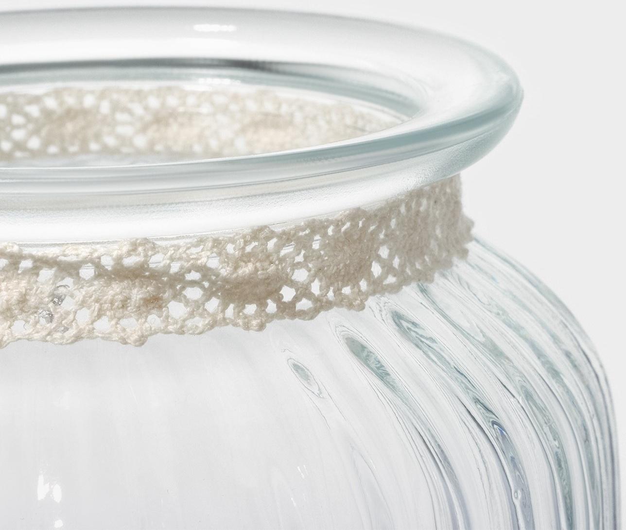 Банка стеклянная для сыпучих продуктов с керамической крышкой Доляна «Морская звезда», 600 мл, 11×19 см