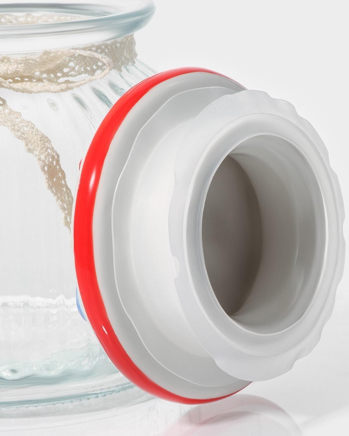 Банка стеклянная для сыпучих продуктов с керамической крышкой Доляна «Пляж», 600 мл,  11×12,5 см