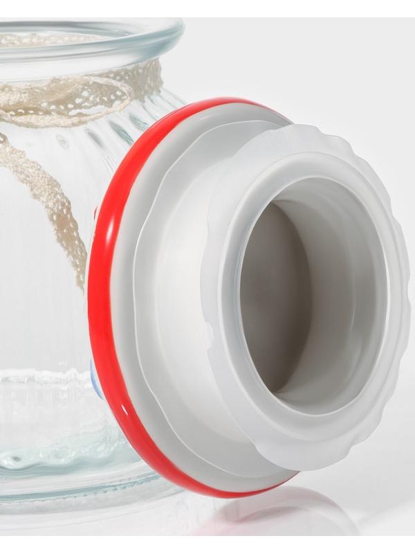 Банка стеклянная для сыпучих продуктов с керамической крышкой Доляна «Пляж», 600 мл,  11×12,5 см