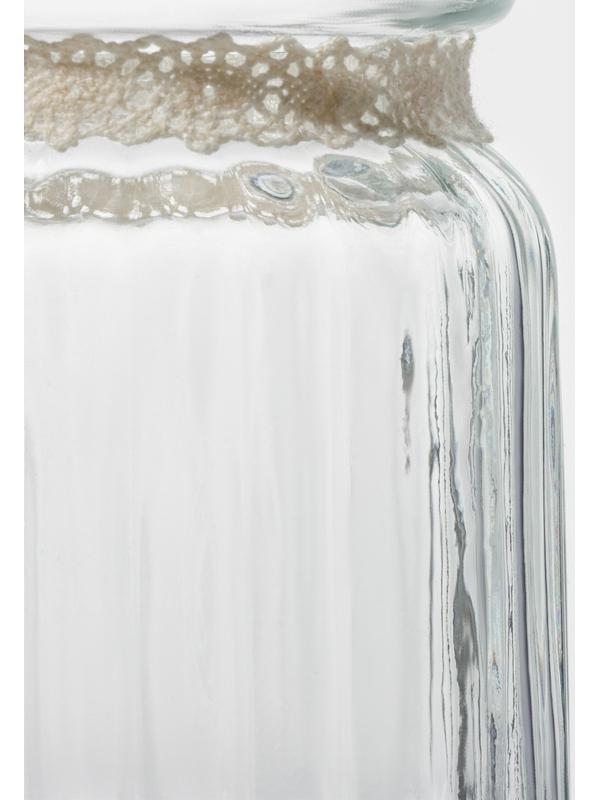 Банка стеклянная для сыпучих продуктов с керамической крышкой Доляна «Клубника», 250 мл, 8×13 см